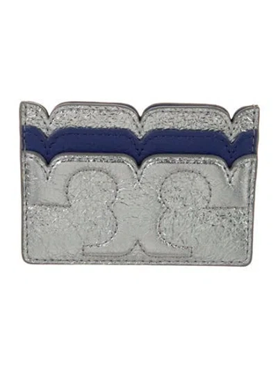 Pre-owned Tory Burch Leather Colorblock Pattern Card Holder