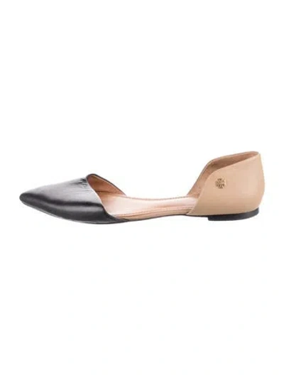 Pre-owned Tory Burch Leather Colorblock Pattern D'orsay Flats
