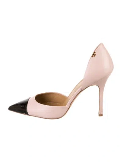 Pre-owned Tory Burch Leather Colorblock Pattern D'orsay Pumps In Multi