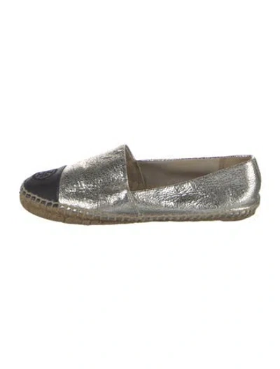 Pre-owned Tory Burch Leather Colorblock Pattern Espadrilles