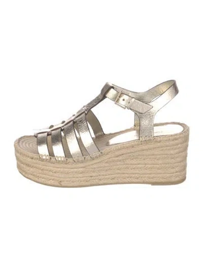 Pre-owned Tory Burch Leather Colorblock Pattern Espadrilles