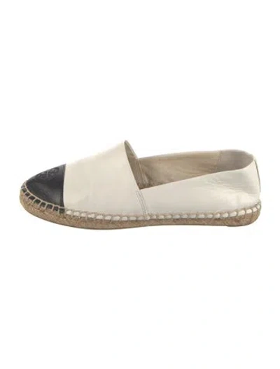 Pre-owned Tory Burch Leather Colorblock Pattern Espadrilles