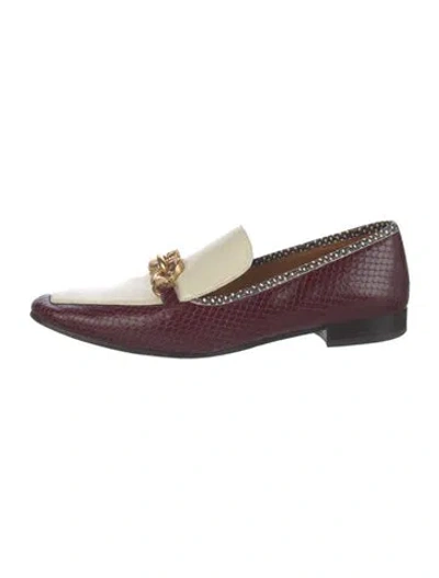 Pre-owned Tory Burch Leather Colorblock Pattern Loafers In Pink
