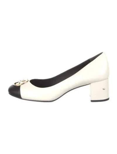 Pre-owned Tory Burch Leather Colorblock Pattern Pumps In Multi