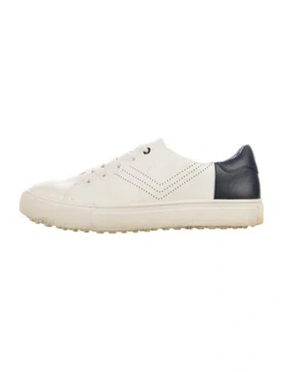 Pre-owned Tory Burch Leather Colorblock Pattern Sneakers In Neutral