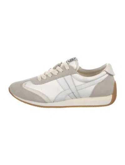 Pre-owned Tory Burch Leather Colorblock Pattern Sneakers In Neutral