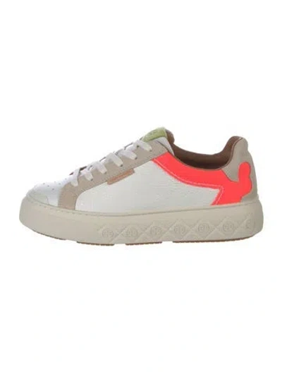 Pre-owned Tory Burch Leather Colorblock Pattern Sneakers W/ Tags In Multi
