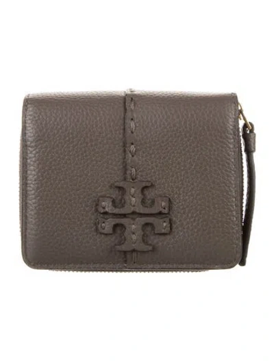 Pre-owned Tory Burch Leather Compact Wallet In Brown