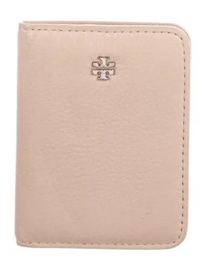 Pre-owned Tory Burch Leather Compact Wallet In Neutral