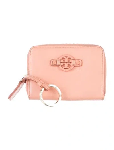 Pre-owned Tory Burch Leather Compact Wallet In Pink