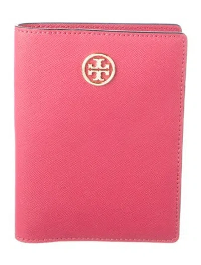 Pre-owned Tory Burch Leather Compact Wallet In Pink