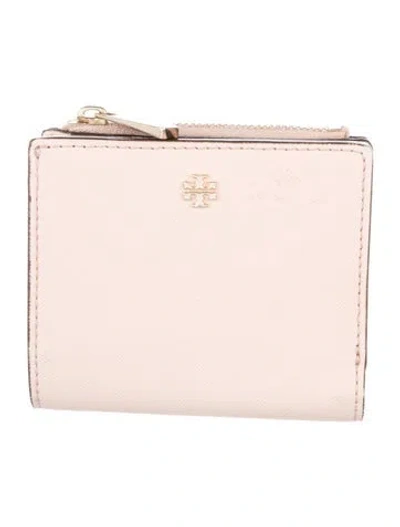 Pre-owned Tory Burch Leather Compact Wallet In Pink