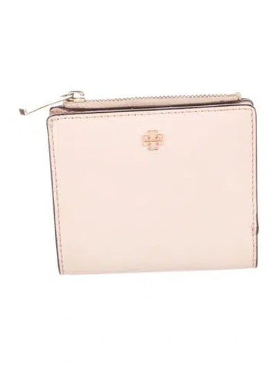 Pre-owned Tory Burch Leather Compact Wallet In Pink