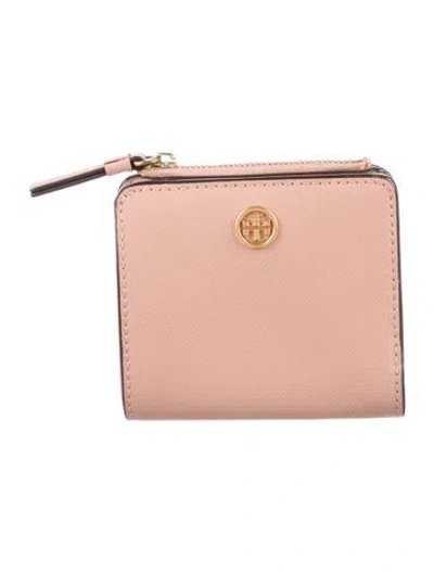 Pre-owned Tory Burch Leather Compact Wallet In Pink