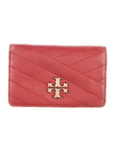 Pre-owned Tory Burch Leather Compact Wallet In Red