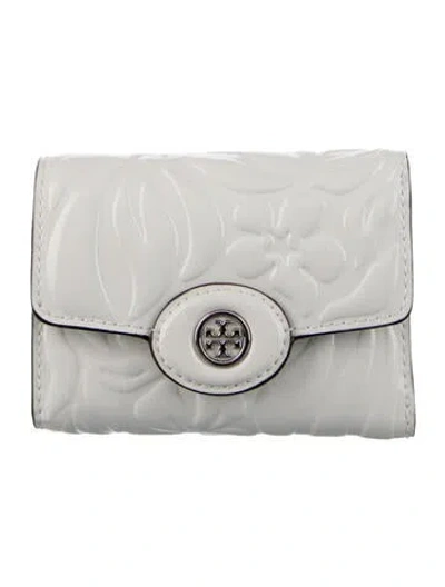 Pre-owned Tory Burch Leather Compact Wallet In White