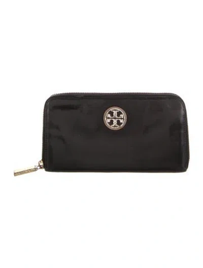 Pre-owned Tory Burch Leather Continental Wallet In Black
