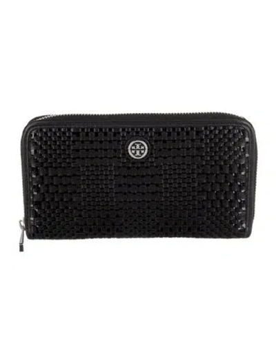 Pre-owned Tory Burch Leather Continental Wallet In Black