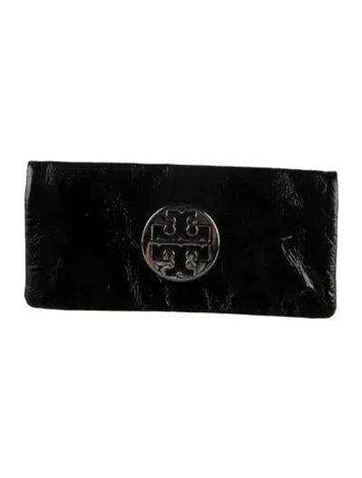Pre-owned Tory Burch Leather Continental Wallet In Black