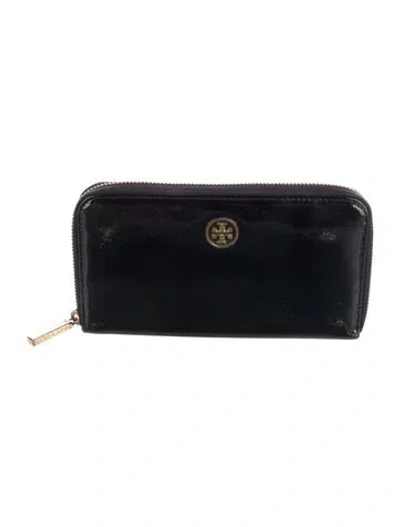 Pre-owned Tory Burch Leather Continental Wallet In Blue