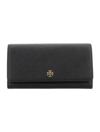Pre-owned Tory Burch Leather Continental Wallet In Blue
