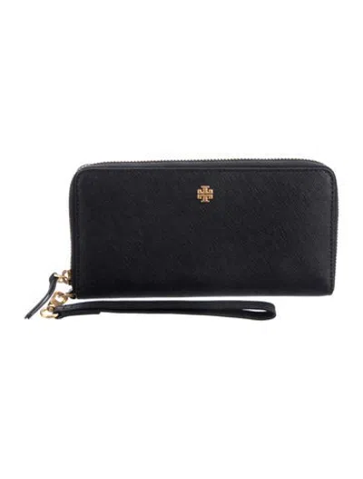 Pre-owned Tory Burch Leather Continental Wallet In Blue