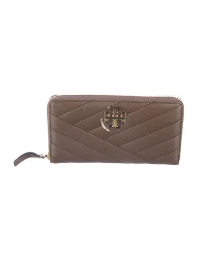 Pre-owned Tory Burch Leather Continental Wallet In Brown
