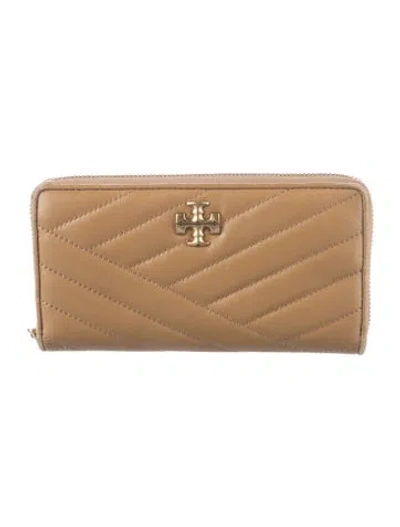 Pre-owned Tory Burch Leather Continental Wallet In Brown