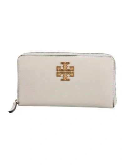 Pre-owned Tory Burch Leather Continental Wallet In Neutral