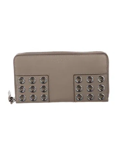 Pre-owned Tory Burch Leather Continental Wallet In Neutrals