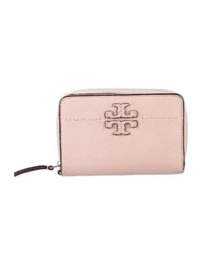 Pre-owned Tory Burch Leather Continental Wallet In Neutrals
