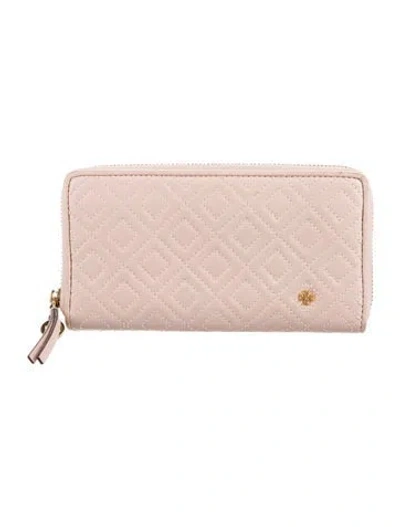 Pre-owned Tory Burch Leather Continental Wallet In Pink