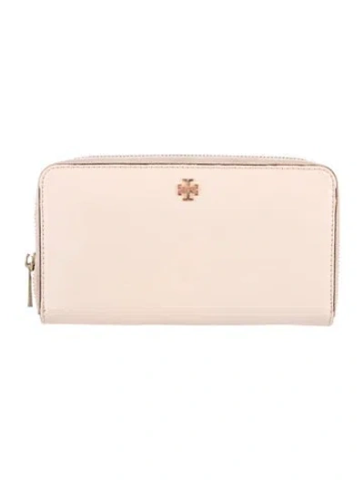 Pre-owned Tory Burch Leather Continental Wallet In Pink