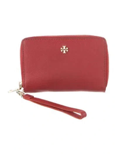 Pre-owned Tory Burch Leather Continental Wallet In Red