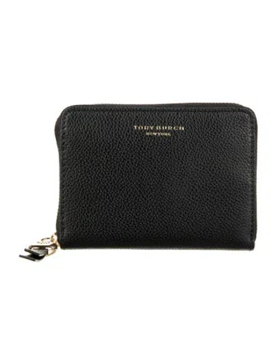 Pre-owned Tory Burch Leather Continental Wallet W/ Tags In Black