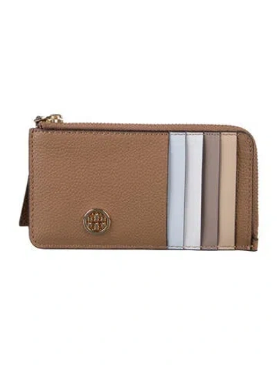 Pre-owned Tory Burch Leather Continental Wallet W/ Tags In Brown