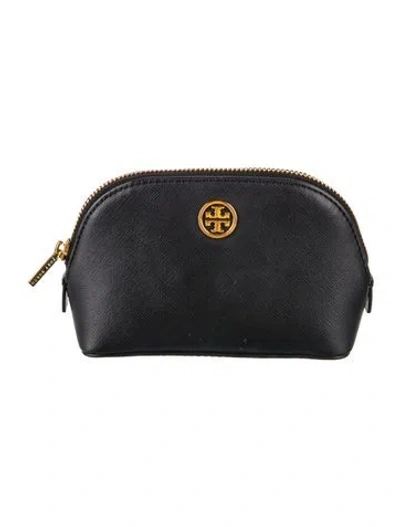 Pre-owned Tory Burch Leather Cosmetic Bag In Black