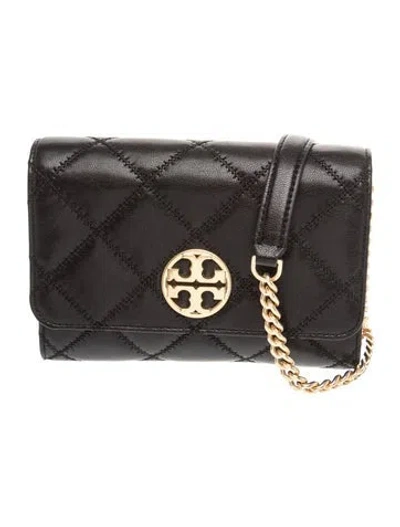 Pre-owned Tory Burch Leather Crossbody Bag In Black