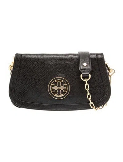 Pre-owned Tory Burch Leather Crossbody Bag In Black