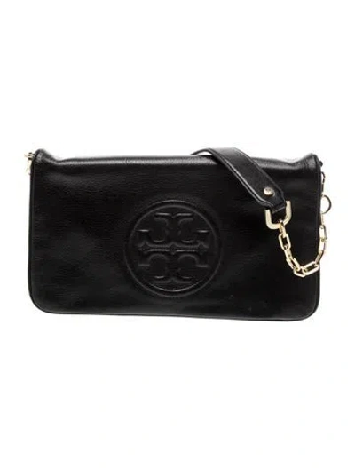 Pre-owned Tory Burch Leather Crossbody Bag In Black