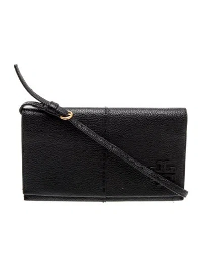 Pre-owned Tory Burch Leather Crossbody Bag In Black
