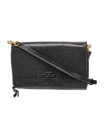 Pre-owned Tory Burch Leather Crossbody Bag In Black