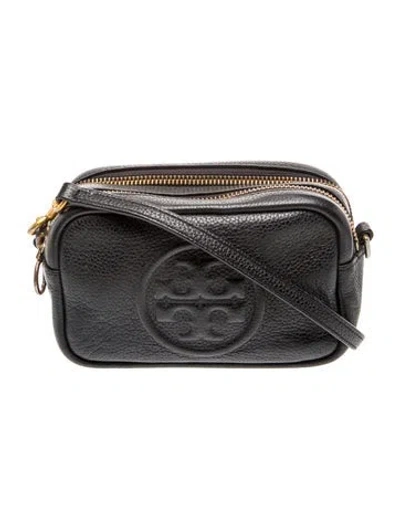 Pre-owned Tory Burch Leather Crossbody Bag In Black