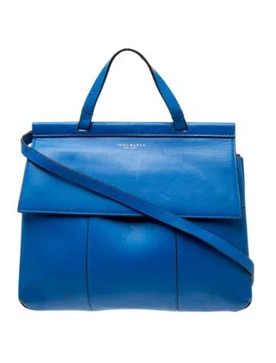 Pre-owned Tory Burch Leather Crossbody Bag In Blue