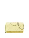 Tory Burch Leather Crossbody Bag In Pastel Yellow In Yellow