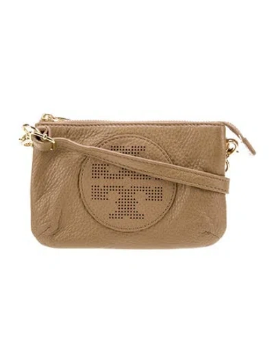 Pre-owned Tory Burch Leather Crossbody Bag In Neutral