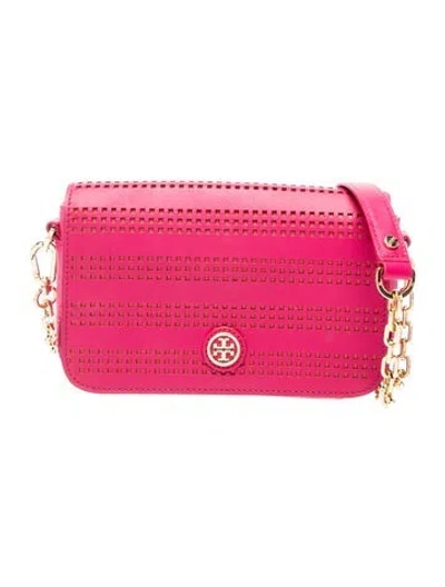 Pre-owned Tory Burch Leather Crossbody Bag In Pink