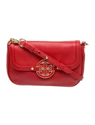 Pre-owned Tory Burch Leather Crossbody Bag In Red