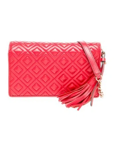 Pre-owned Tory Burch Leather Crossbody Bag In Red