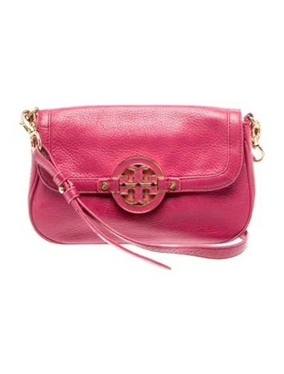 Pre-owned Tory Burch Leather Crossbody Bag In Red